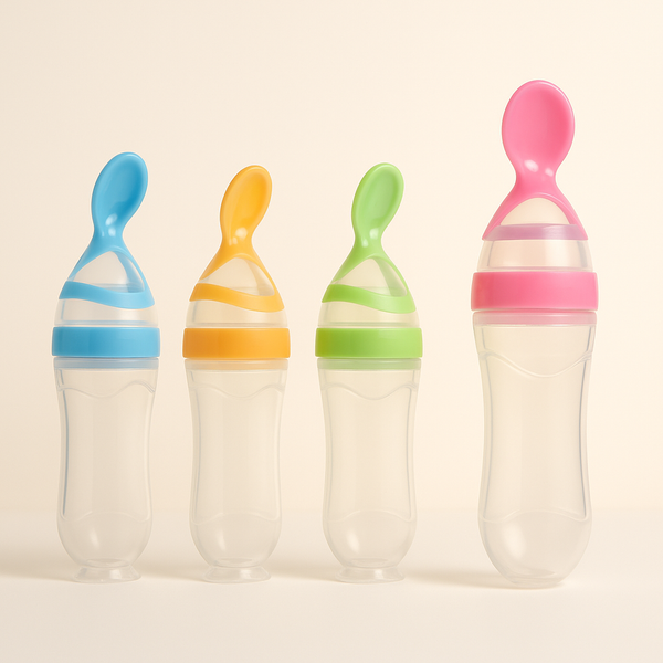 90ML Safe Newborn Baby Feeding Bottle Silicone Feeding Spoon Bottle